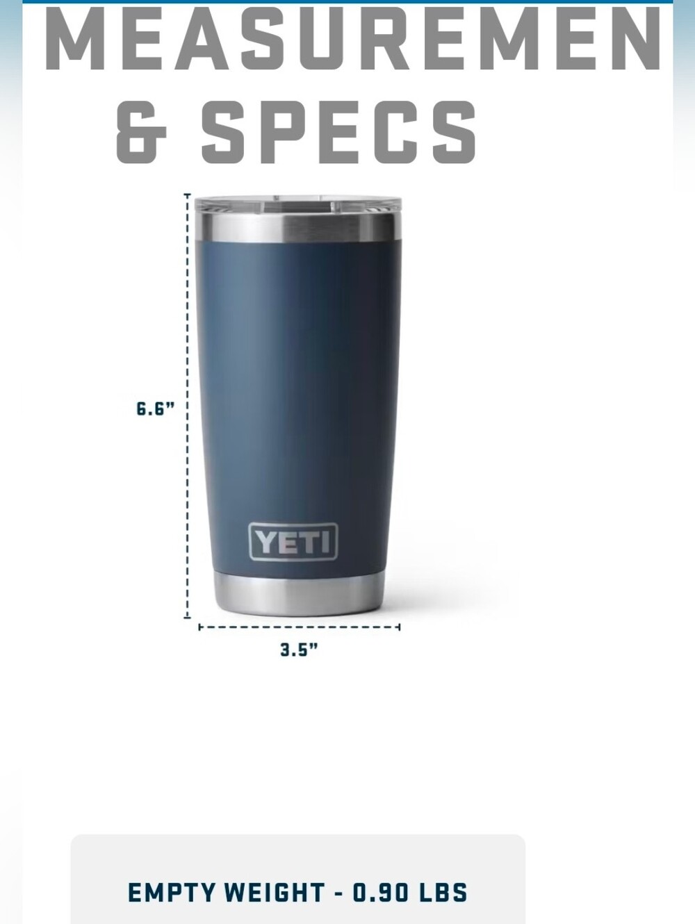 YETI Rambler 20oz Tumbler w magslider Lid "White Badge" New - Picture 11 of 11